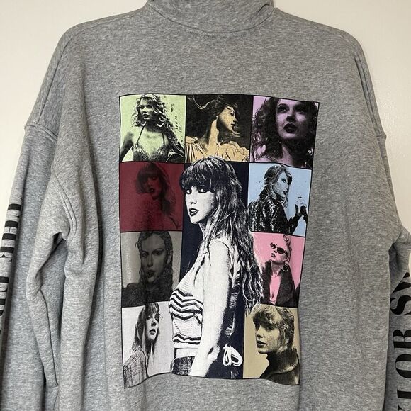 Taylor Swift The Eras Tour 1/4 Zip Sweatshirt Gray long sleeve Official Merc XS - Picture 5 of 7